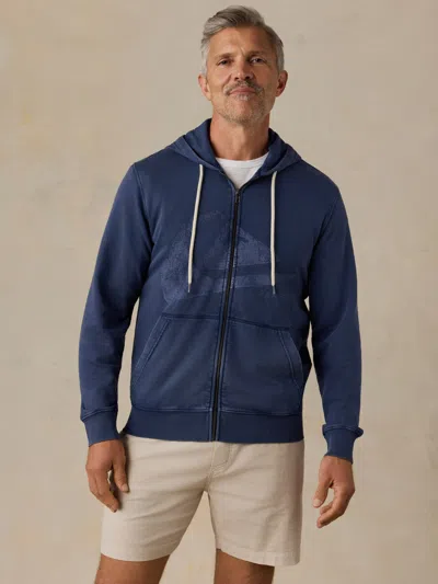 Faherty X Quiksilver Fleece Zip Hoodie In Blue