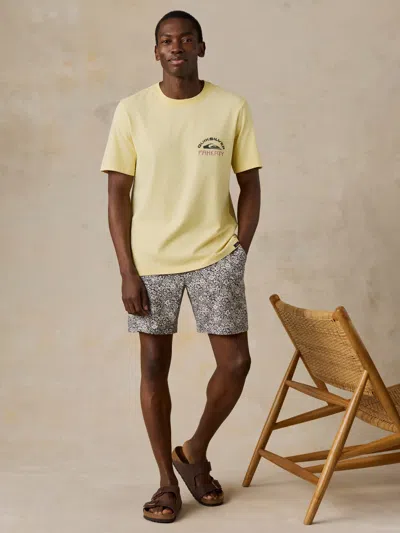 Faherty X Quiksilver Heavy Wash T-shirt In Yellow