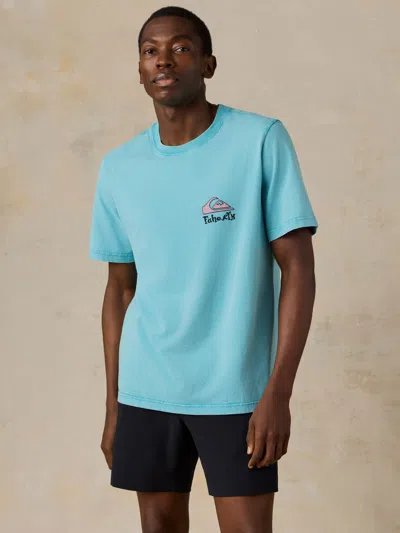 Faherty X Quiksilver Heavy Wash T-shirt In Blue