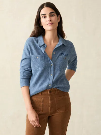 Faherty Legend Sweater Shirt In Glacier Blue Twill