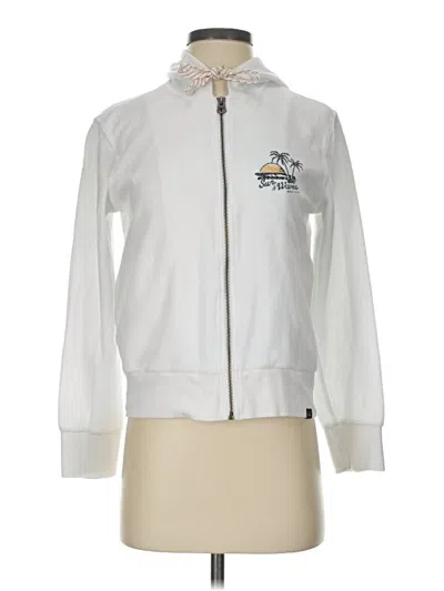 Pre-owned Faherty Zip Up Hoodie In White