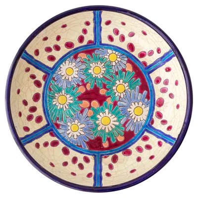 Pre-owned Faïenceries Et Emaux De Longwy Art Deco Cloisonné Enamel Bowl By , 1930 In Sand