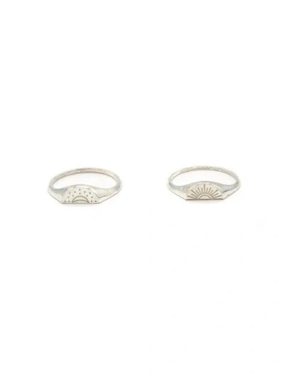 Fair Anita Soleil Moon Sterling Ring Set In Silver