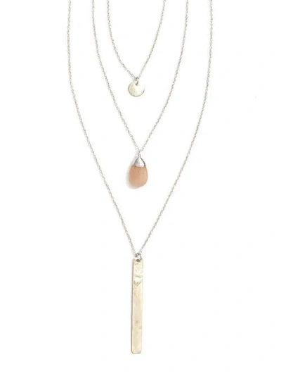 Fair Anita Triple Strand Multi-way Pendant Necklace In Silver