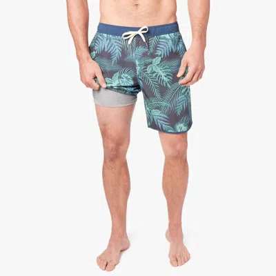 Fair Harbor Anchor Lined 8" Short In Navy Evergreen In Multi