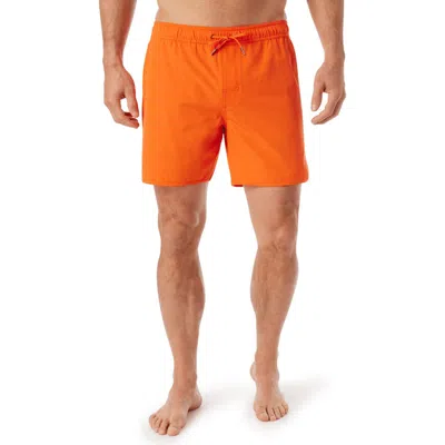 Fair Harbor Anchor Water Repellent Swim Trunks In Orange