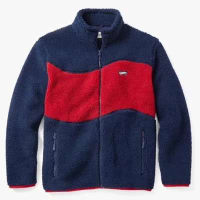FAIR HARBOR BAYSHORE FLEECE JACKET IN BLUE/RED