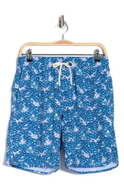Fair Harbor Blue Sharkwave Swim Shorts