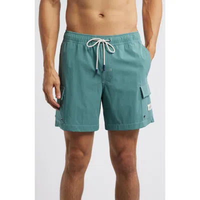 Fair Harbor Breaker Water Repellent Swim Trunks In Seapine