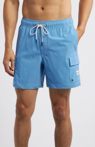 Fair Harbor Breaker Water Repellent Swim Trunks In Wave Blue