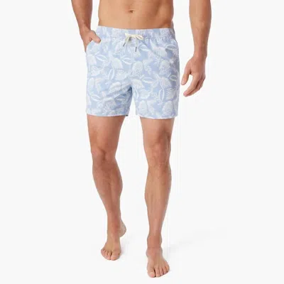 Fair Harbor Bungalow Trunk In Sky Blue Leaves In Multi