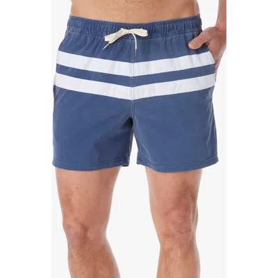 Fair Harbor Bungalow Water Repellent Swim Trunks In Blue