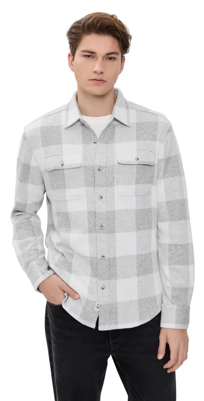 Fair Harbor Dunewood Flannel Shirt Heather Grey Buffalo Check In Gray