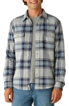 Fair Harbor Dunewood Ultra Stretch Flannel Shirt In Big Surf Blue Plaid In Big Surf Blue Plaid