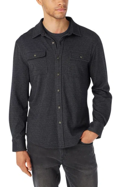 Fair Harbor Dunewood Stretch Flannel Button-up Shirt In Black