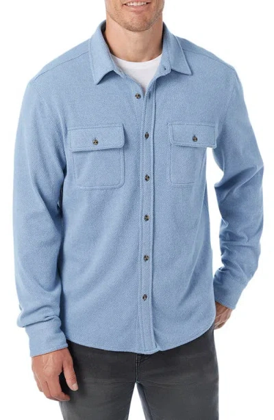 Fair Harbor Dunewood Stretch Flannel Button-up Shirt In Blue