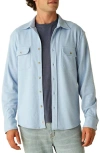 Fair Harbor Dunewood Stretch Flannel Button-up Shirt In Light Blue