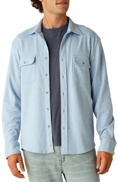 Fair Harbor Dunewood Stretch Flannel Button-up Shirt In Light Blue