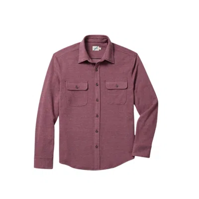 Fair Harbor Dunewood Stretch Flannel Button-up Shirt In Burgundy Twill