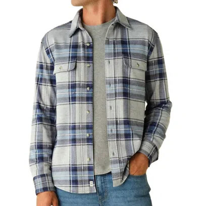 Fair Harbor Dunewood Ultra Stretch Flannel Shirt In Big Surf Blue Plaid In Multi