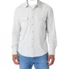 Fair Harbor Dunewood Ultra Stretch Flannel Shirt In Heather Grey Twill In Multi