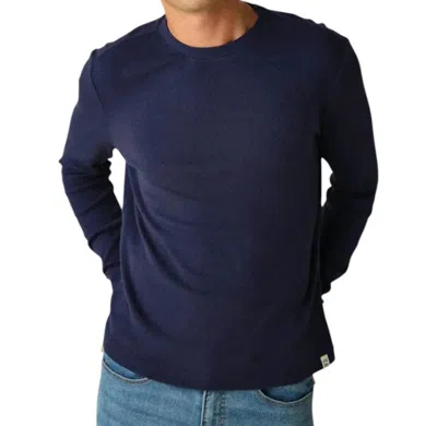 Fair Harbor Hudson Waffle Crew In Navy In Blue