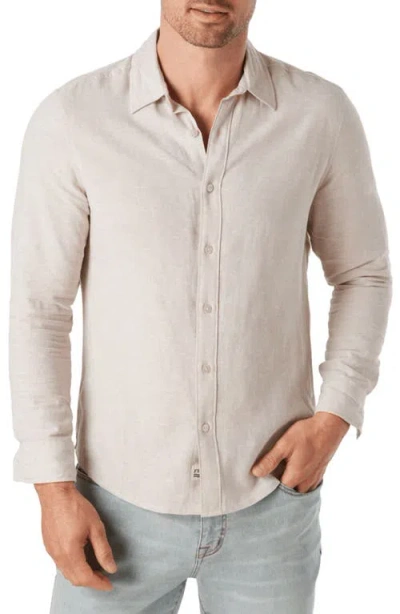 Fair Harbor Island Linen Blend Button-up Shirt In Blue