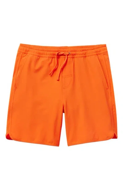 Fair Harbor Kids' Anchor Water Repellent Swim Trunks In Orange