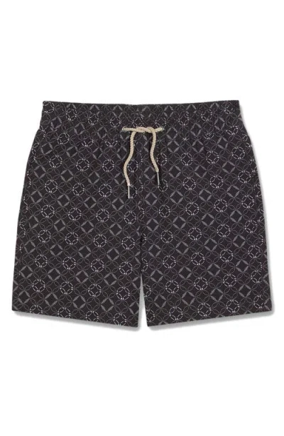 Fair Harbor Kids' Bayberry Water Repellent Swim Trunks In Black