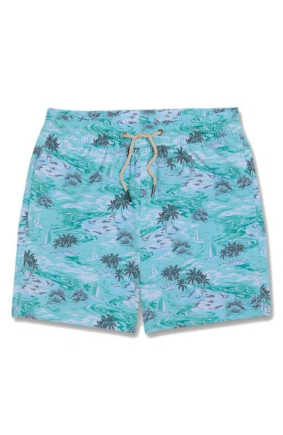 Fair Harbor Kids' Bayberry Water Repellent Swim Trunks In Blue