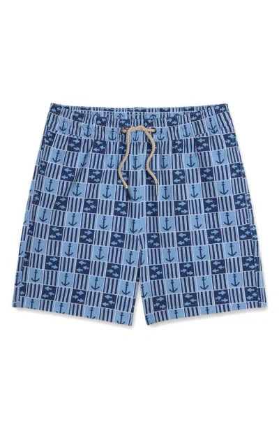 Fair Harbor Kids' Bayberry Water Repellent Swim Trunks In Blue