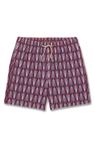 Fair Harbor Kids' Bayberry Water Repellent Swim Trunks In Burgundy