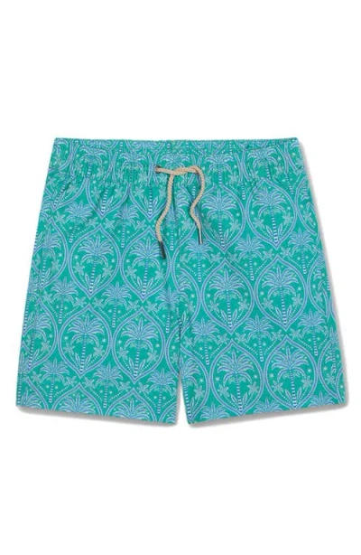 Fair Harbor Kids' Bayberry Water Repellent Swim Trunks In Green