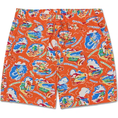 Fair Harbor Kids' Bungalow Swim Trunks In Red