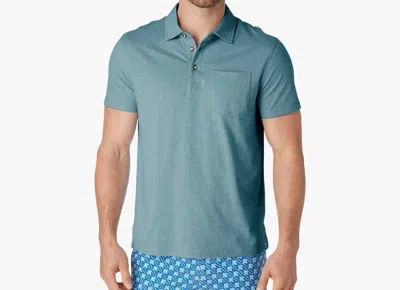 Fair Harbor Kismet Short Sleeve Polo In Heather Green