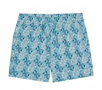 Fair Harbor Men's Bungalow Trunk In Navy Sea Tiles In Gray