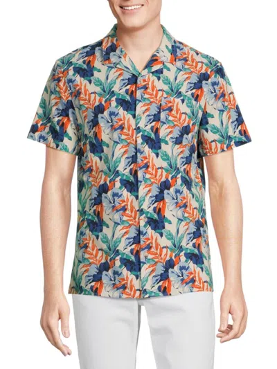 Fair Harbor Men's The Casablanca Island Graphic Camp Shirt In Orange