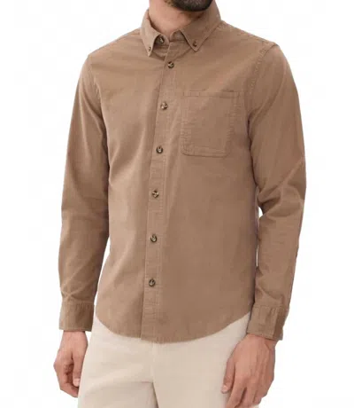 Fair Harbor Men's Wilder Stretch Corduroy Shirt In Oak In Brown