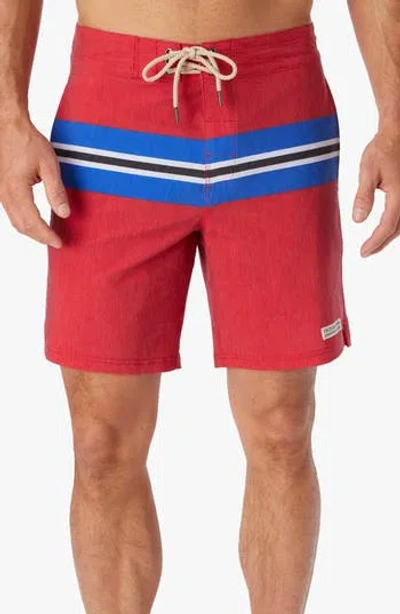 Fair Harbor Nautilus Swim Trunks In Red