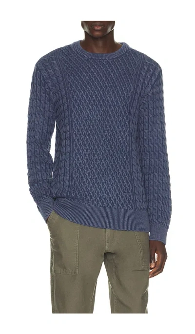 Fair Harbor Neptune Cable Knit Sweater In Blue