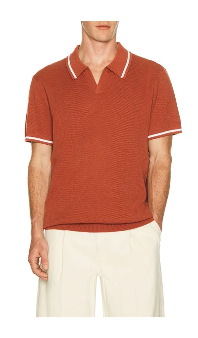Fair Harbor Neptune Seawool Sweater Polo In Red