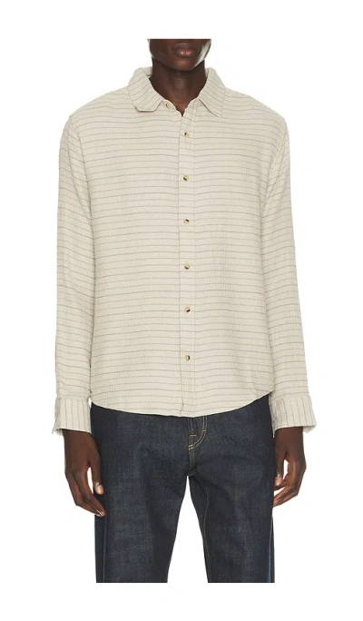 Fair Harbor Oasis Long Sleeve Button Up Shirt In Neutral
