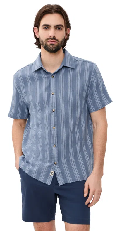 Fair Harbor Oasis Textured Shirt Maritime Stripe In Blue