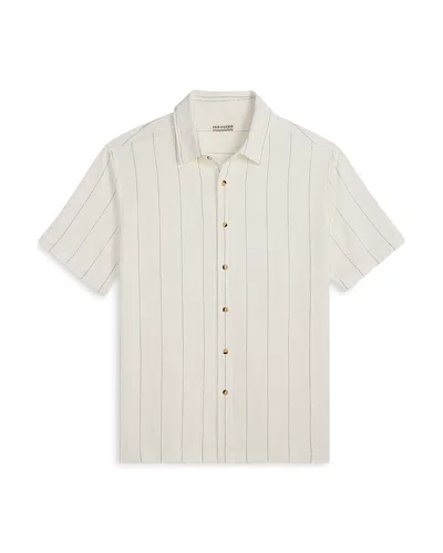 Fair Harbor Oasis Textured Shirt Shell Stripe In White