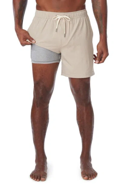 Fair Harbor One Water Repellent Hybrid Shorts In Neutral