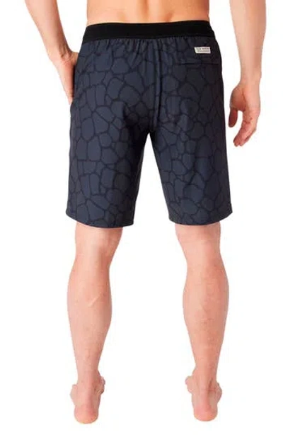 Fair Harbor Ozone Lined Swim Trunks In Black Pebbles