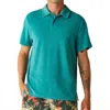Fair Harbor Ravello Short Sleeve Terry Polo In Baltic Teal In Green