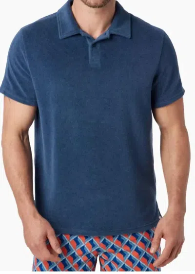 Fair Harbor Ravello Terry Polo In Blue In Animal Print