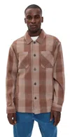 Fair Harbor Riptide Shirt Jacket Waffle Oak In Brown