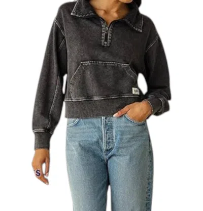 Fair Harbor Saltaire Half Zip Sweater In Black